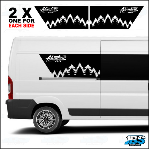 Peugeot Boxer - Citroen Relay - Fiat Ducato Rear Adventure Van Graphics 34