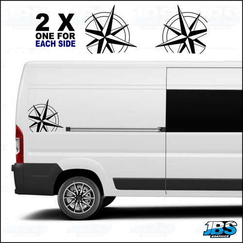 Peugeot Boxer - Citroen Relay - Fiat Ducato Rear Quater Compass Decals 37