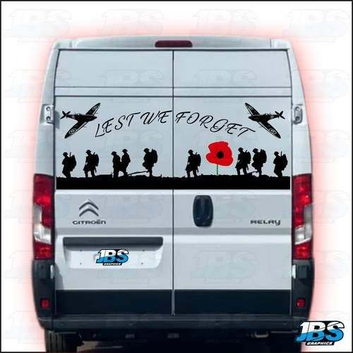 Peugeot Boxer - Citroen Relay - Fiat Ducato LEST WE FORGET Decal 38