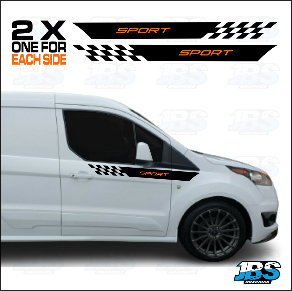 Ford Transit Connect Chequered Wing/Door Graphics 07
