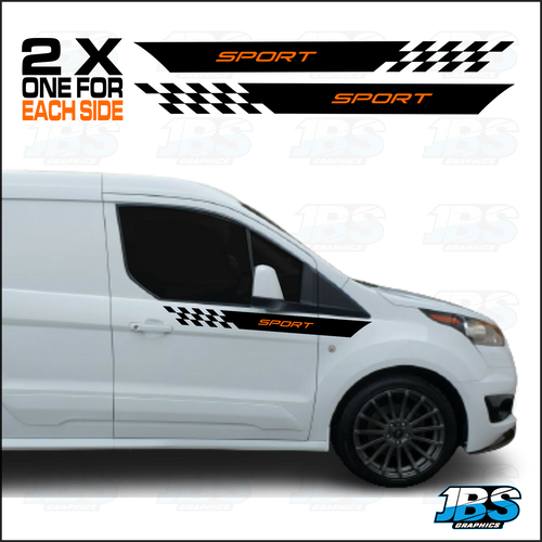 Ford Transit Connect Chequered Wing/Door Graphics 07