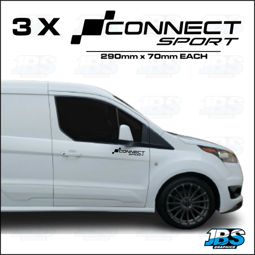 3 x Ford Transit Connect Sport Decals Stickers 08