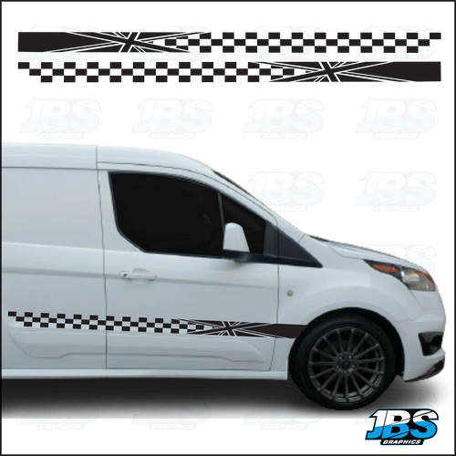 Ford Transit Connect Union Jack Chequered Graphics 10