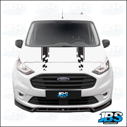 Ford Transit Connect Double Chequered Bonnet Stripes 19