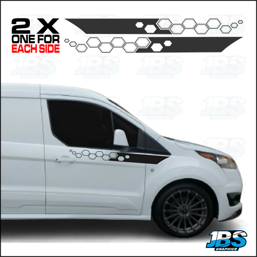 Ford Transit Connect Hexagon Wing/Door Graphics 01