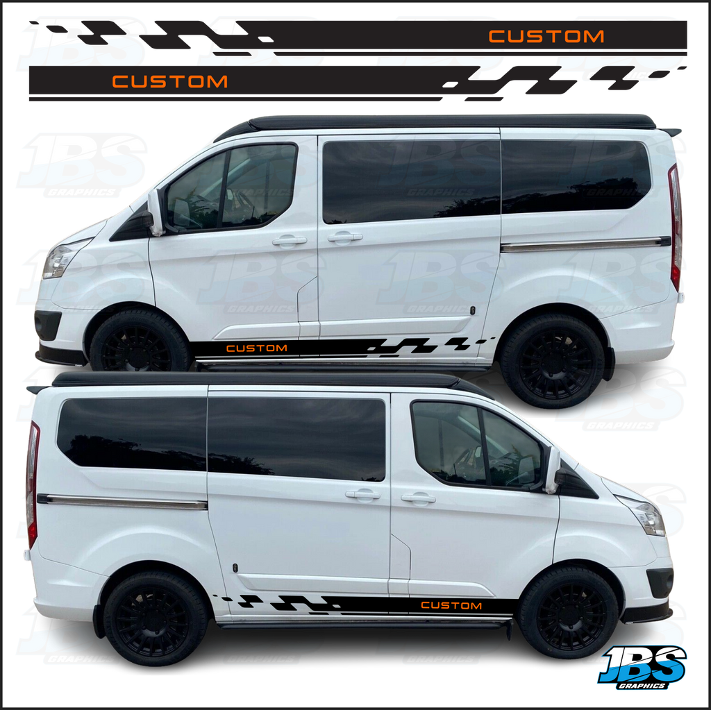Transit Custom 2014 Graphics Ford Transit Custom Chequered Stripes SET 16 – JBS Graphics