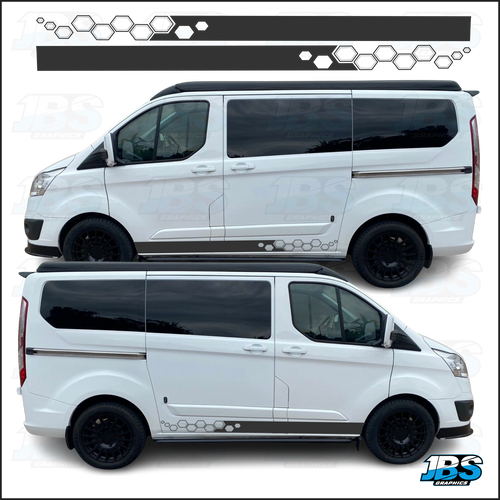 Ford Transit Custom HEXAGON Stripes SET 15