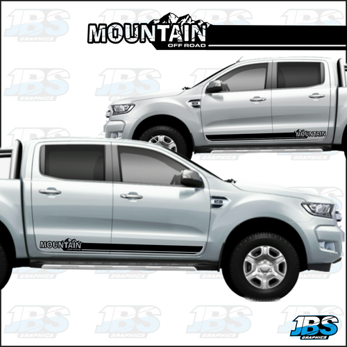 Ford Ranger 4 x 4 Mountain OFF ROAD Side Graphics 03