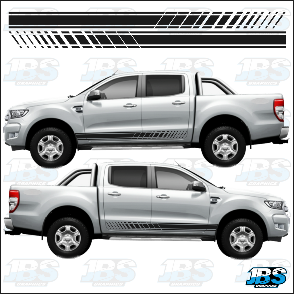 Ford Ranger Strp Side Ford Ranger 4 x 4 Side Stripes SET 06 – JBS Graphics