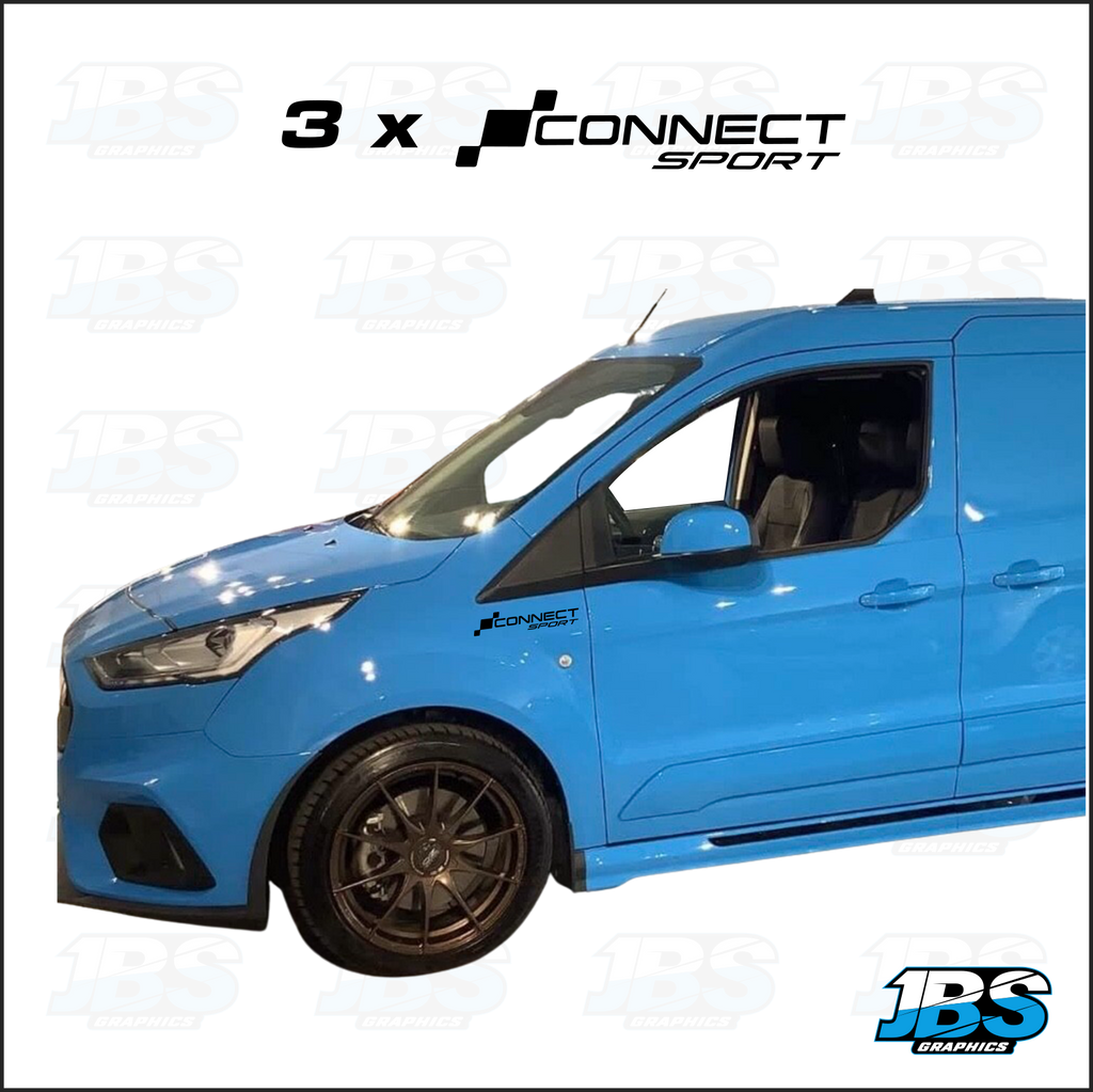 3 x Ford Transit Connect Sport Decals Stickers