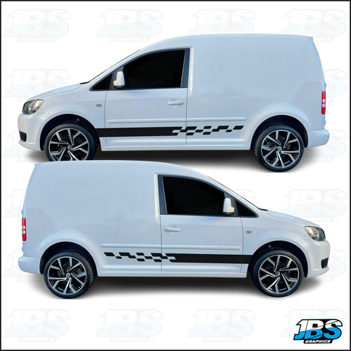 VW Volkswagon Caddy Chequered Sport Side Stripes #1