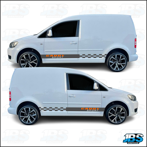 VW Volkswagon Caddy Sport Chequered Side Stripes #4