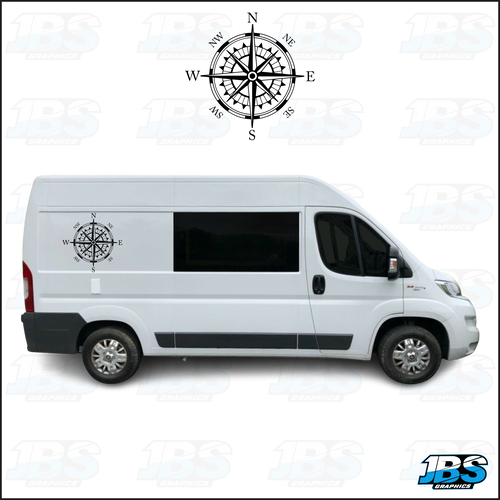 Camper Van Motorhome Compass Navigation Decal 09