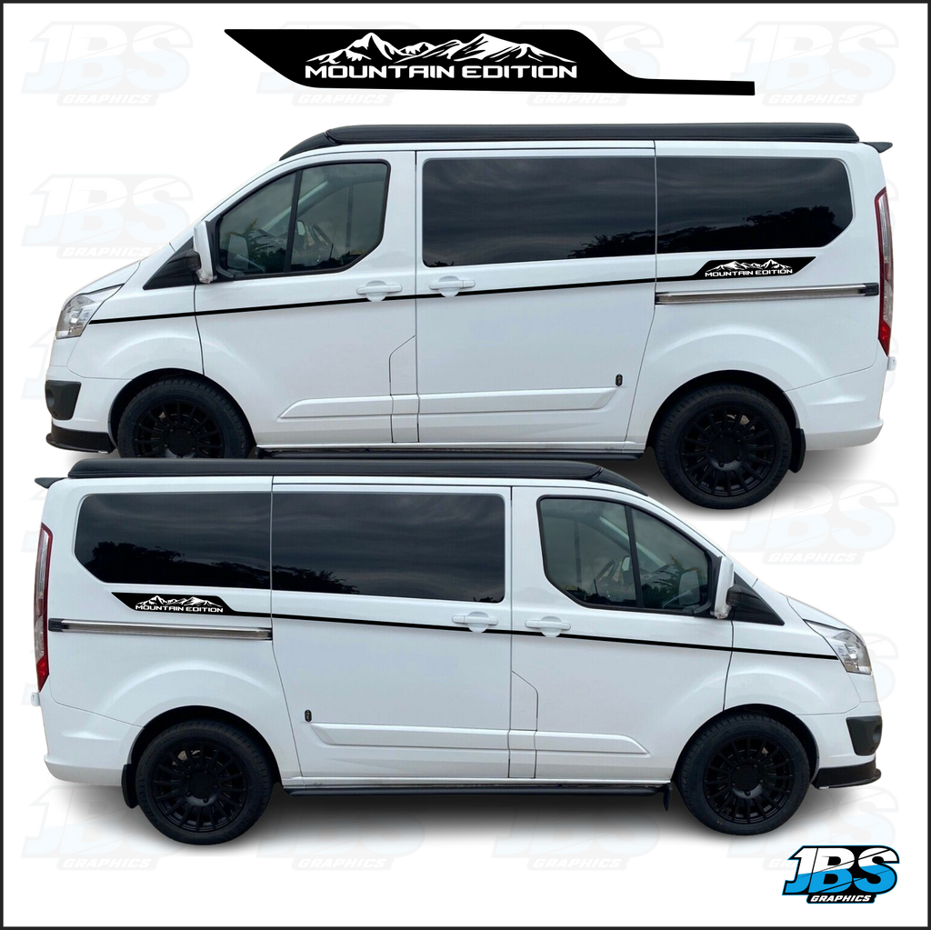 Ford Transit Custom Camper Mountain Edition Side Graphics Stripes 03