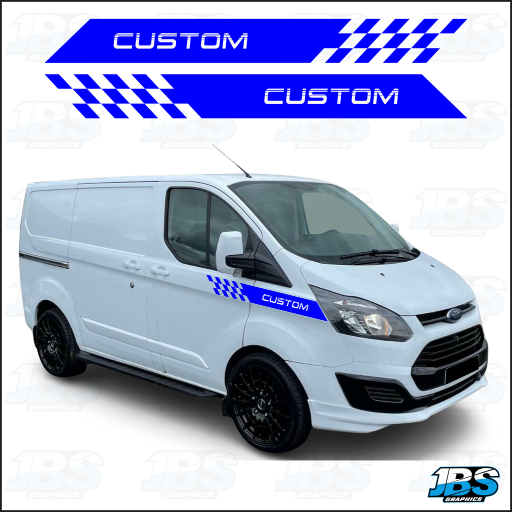 Ford Transit Custom Chequered Racing Wing Stripes 2