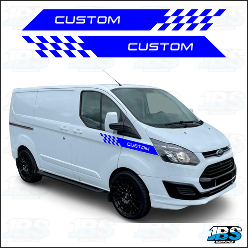 Ford Transit Custom Chequered Racing Wing Stripes 2