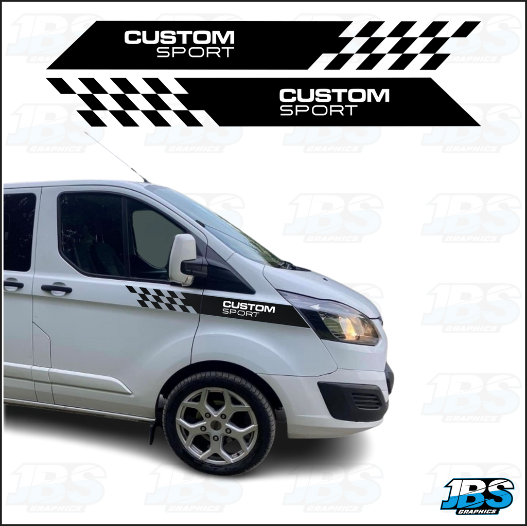 Ford Transit Custom Chequered Sport Wing Stripes 5