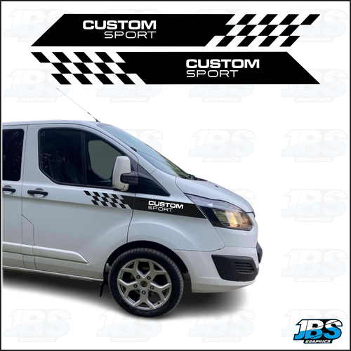 Ford Transit Custom Chequered Sport Wing Stripes 5