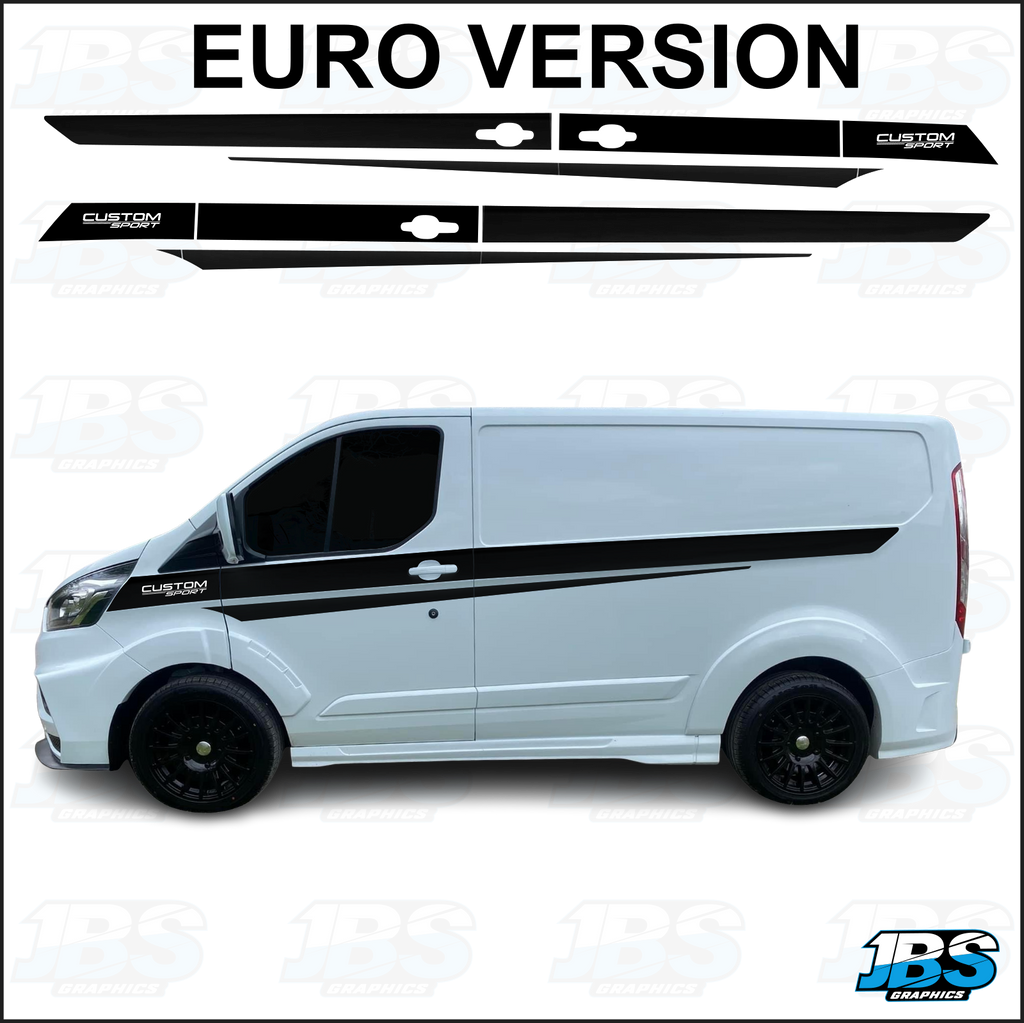 Transit Custom 2014 Graphics Ford Transit Custom Side Graphics Sport Style KIT 04 – JBS Graphics