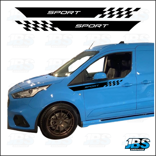 Ford Transit Connect Chequered Sport Side Stripes 02