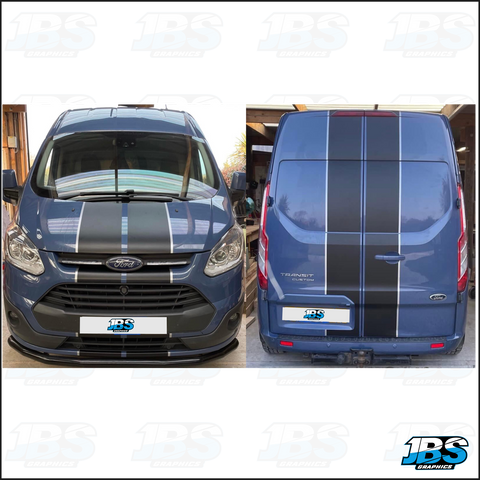Ford Transit Custom H2 High Roof Bonnet & Barndoor Stripes (2 Colour)