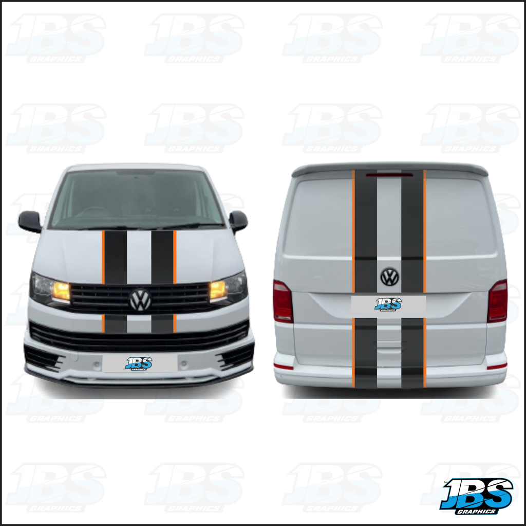 VW Volkswagen T5 T6 TRANSPORTER (2 COLOUR) Bonnet & Tailgate Stripes