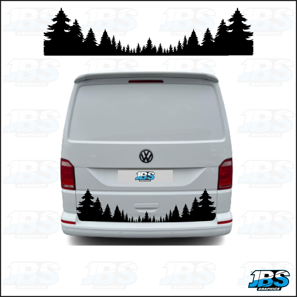 Vw Rear Window Graphics VW Volkswagen T5 T6 TRANSPORTER Rear Door Trees Decal 11 – JBS Graphics