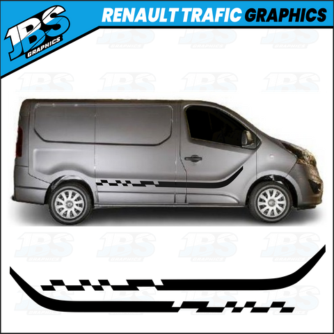 Renault Trafic Chequered Side Graphics Stripes 02