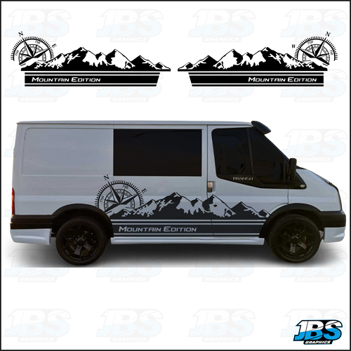 Ford Transit MK6/MK7 SWB Camper Compass Mountain Edition Graphics
