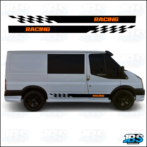 Ford Transit MK6/MK7 CHEQUERED RACING Stripes 10