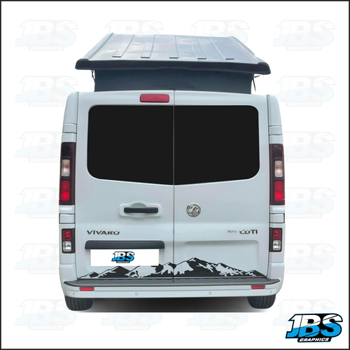 Vauxhall Vivaro / Opel Camper Rear Door Mountain Graphics 05