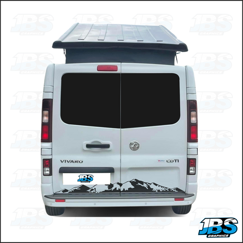 Vauxhall Vivaro / Opel Camper Rear Door Mountain Graphics 05