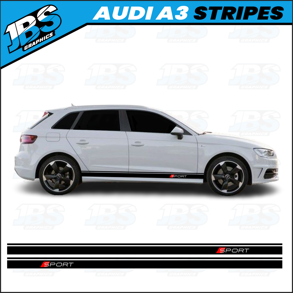 Audi A3 Sport Side Stripes Decals 05